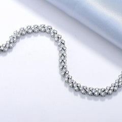14K White Gold Roman Moissanite Bracelet for Women-Boutique Spiritual