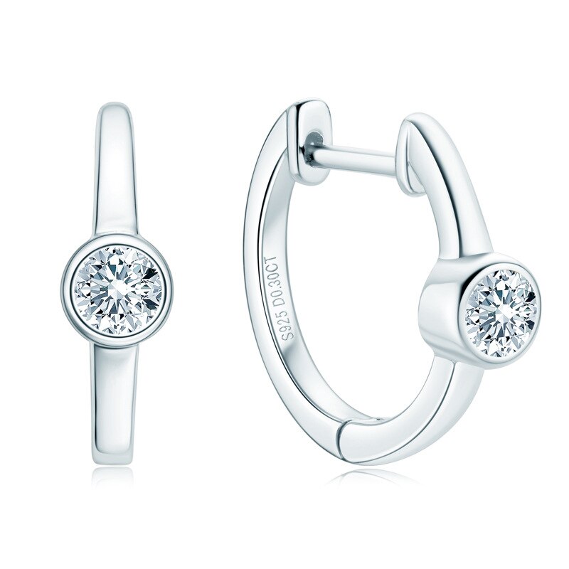 Boutiques White Gold GRA certified Moissanite Hoop Earrings For women-Boutique Spiritual