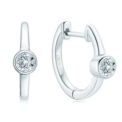 Boutiques White Gold GRA certified Moissanite Hoop Earrings For women-Boutique Spiritual