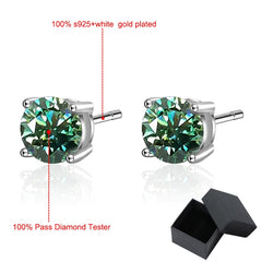 Green Moissanite Earrings GRA certified-Boutique Spiritual