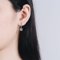 Sterling Silver 1CT 6.5MM Moissanite Drop Earrings GRA certified-Boutique Spiritual