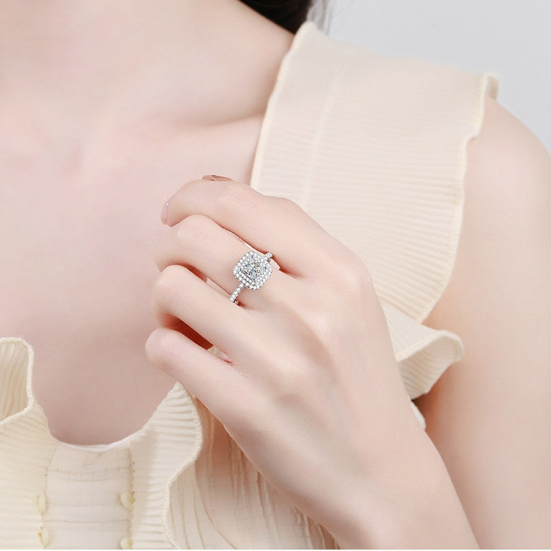 Boutiques 1ct Princess Cut Moissanite Rings Premium Design-Boutique Spiritual