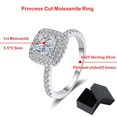 Boutiques 1ct Princess Cut Moissanite Rings Premium Design-Boutique Spiritual