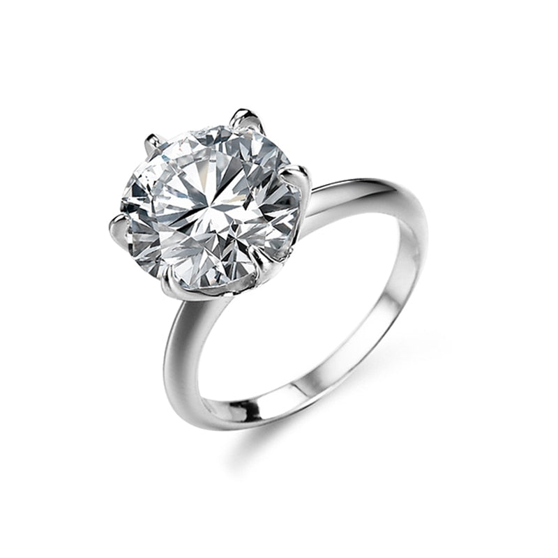 White Gold Plated 5ct Genuine Moissanite Solitaire Ring Premium Design-Boutique Spiritual
