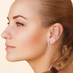 Boutiques White Gold GRA certified Moissanite Hoop Earrings For women-Boutique Spiritual