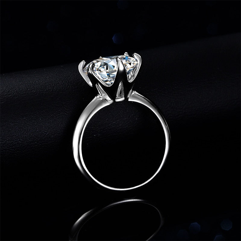 White Gold Plated 5ct Genuine Moissanite Solitaire Ring Premium Design-Boutique Spiritual
