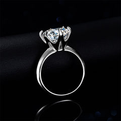 White Gold Plated 5ct Genuine Moissanite Solitaire Ring Premium Design-Boutique Spiritual