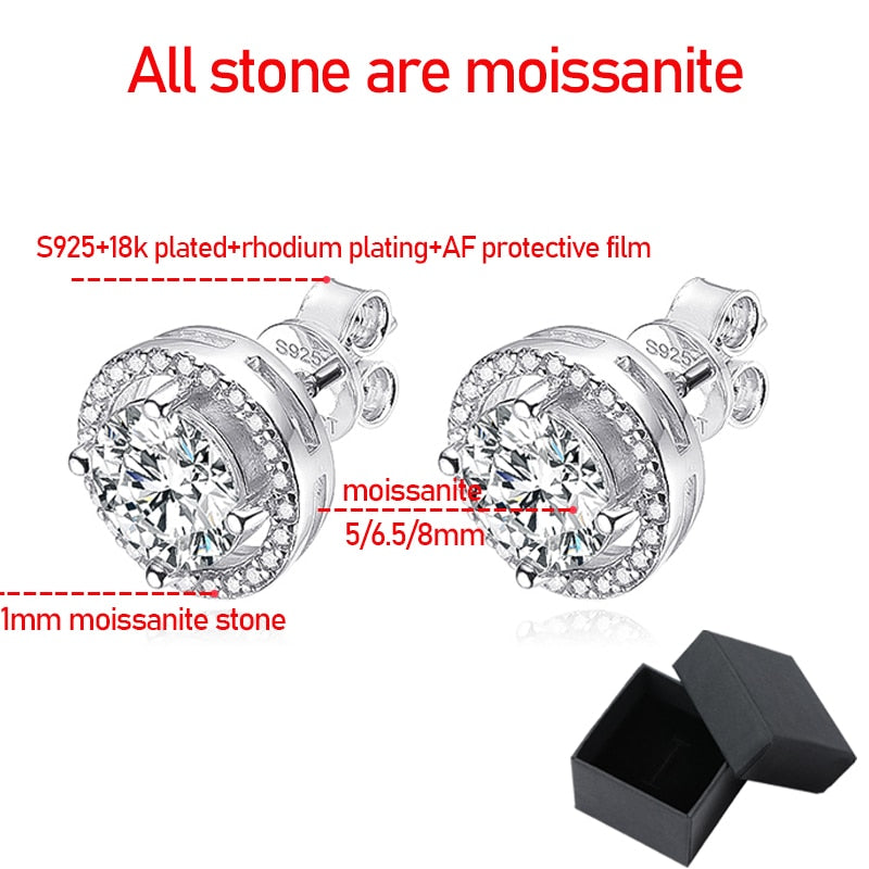 Platininum Plated Moissanite Earrings GRA Certified-Boutique Spiritual