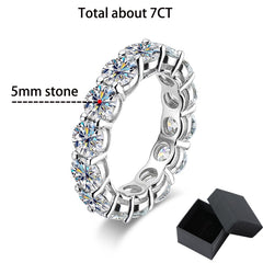 Eternity Round Cut 7ct Moissanite Ring GRA Certified-Boutique Spiritual