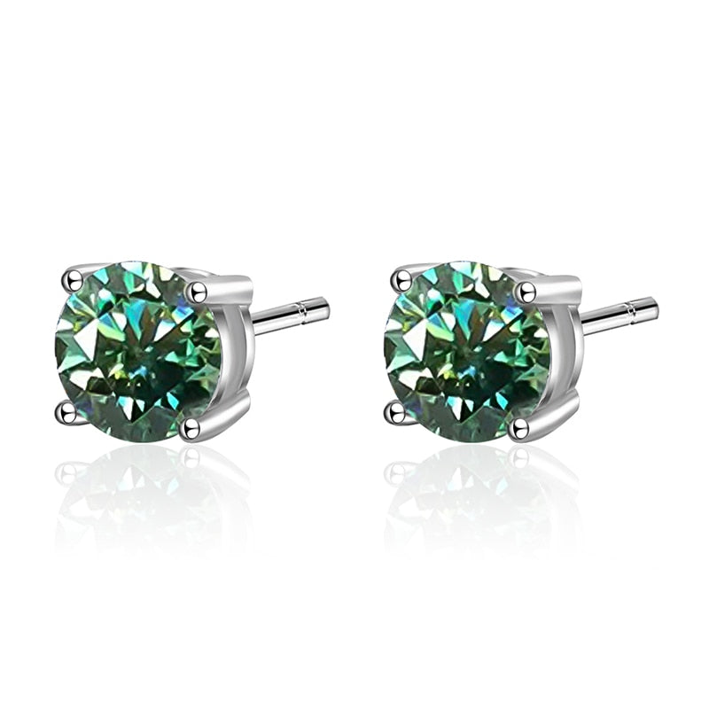 Green Moissanite Earrings GRA certified-Boutique Spiritual