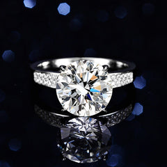 White Gold Plated 5ct Genuine Moissanite Solitaire Ring Premium Design-Boutique Spiritual