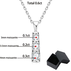 3stone Moissanite Pendant GRA certified-Boutique Spiritual