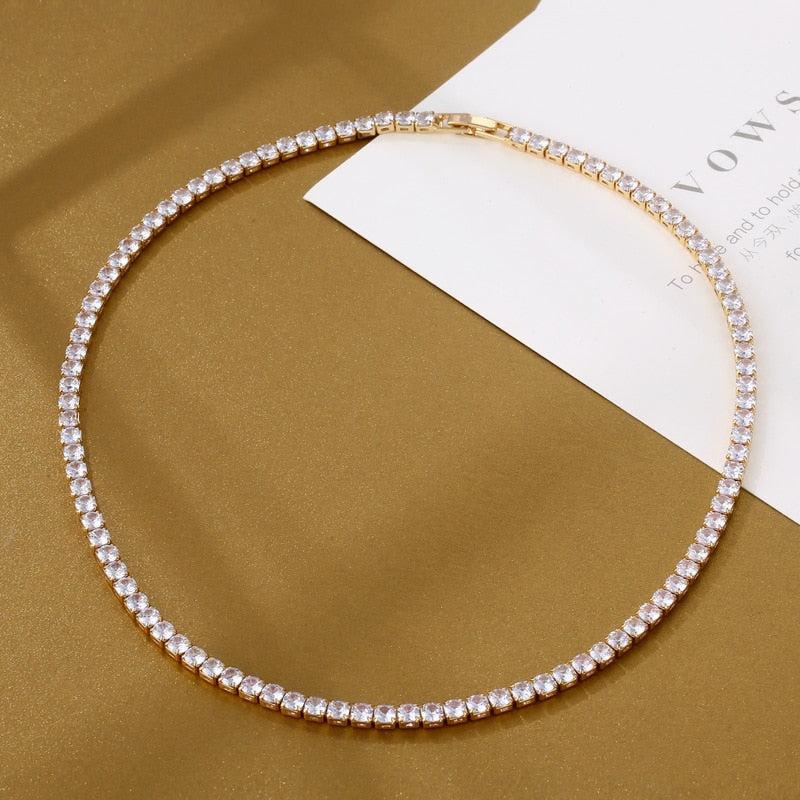 White Gold Lab Moissanite Necklace for Women-Boutique Spiritual
