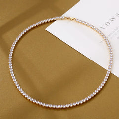 White Gold Lab Moissanite Necklace for Women-Boutique Spiritual
