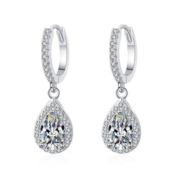 Boutiques White Gold 1ct Pear Cut Earrings GRA certified-Boutique Spiritual