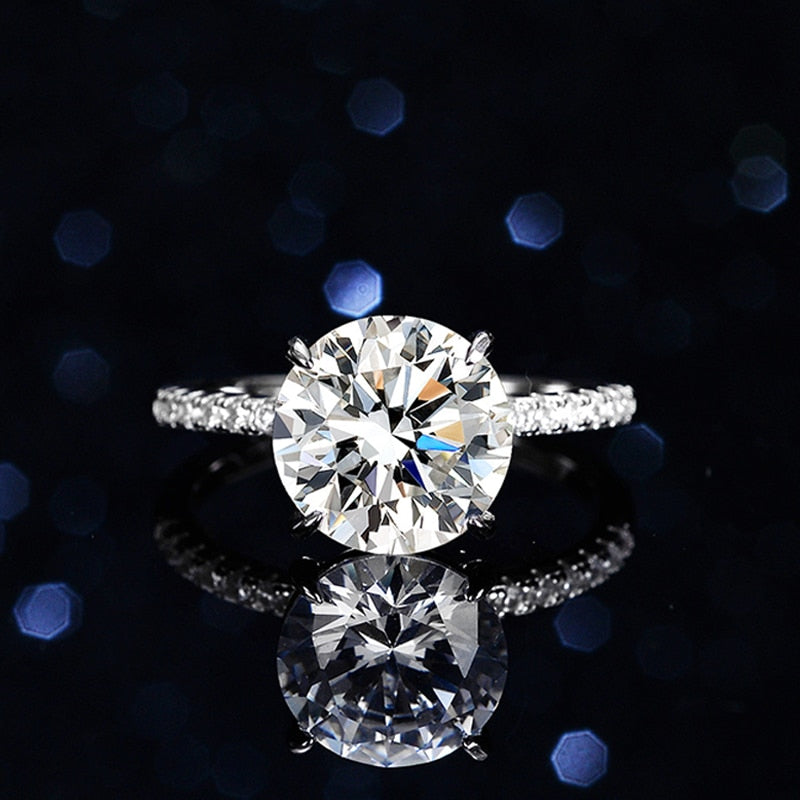 White Gold Plated 5ct Genuine Moissanite Solitaire Ring Premium Design-Boutique Spiritual