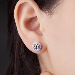 Platininum Plated Moissanite Earrings GRA Certified-Boutique Spiritual
