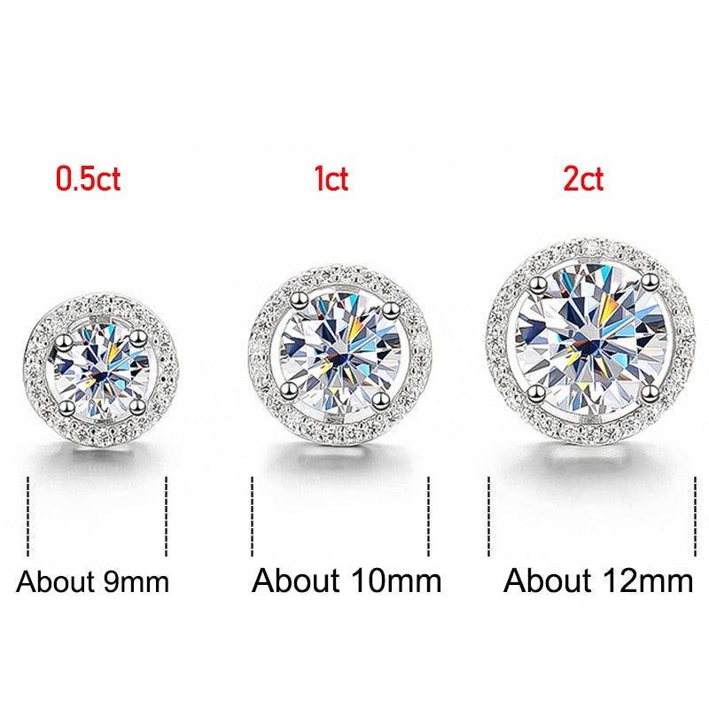 Platininum Plated Moissanite Earrings GRA Certified-Boutique Spiritual