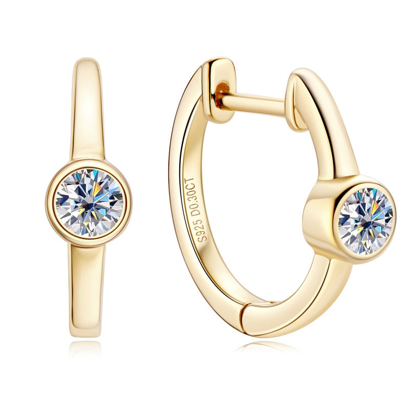 Boutiques White Gold GRA certified Moissanite Hoop Earrings For women-Boutique Spiritual