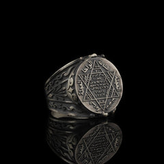 Seal of Solomon Ring, Islamic Silver Men Ring-Boutique Spiritual