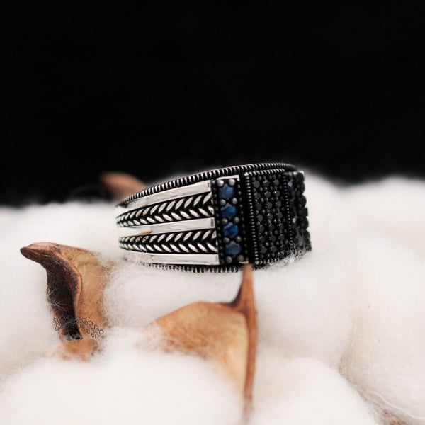 Turkish Zircon Stone Men's Ring Handmade Exclusive Design-Boutique Spiritual