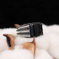 Turkish Zircon Stone Men's Ring Handmade Exclusive Design-Boutique Spiritual