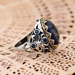 Alhamdulillah Islamic Ring, Handmade Islamic Calligraphy Silver Men Ring-Boutique Spiritual