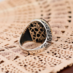 Islamic Zircon Stone Handmade Silver Men's Ring-Boutique Spiritual