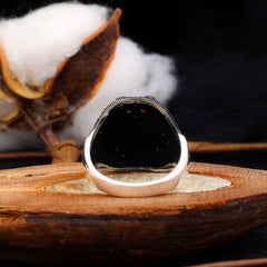 Turkish Sterling Silver Owl Men's Ring With Zircon Stones-Boutique Spiritual
