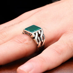 Aqeeq agate Ring, Silver Turkish Haqeeq Limited Edition Ring-Boutique Spiritual