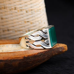 Aqeeq agate Ring, Silver Turkish Haqeeq Limited Edition Ring-Boutique Spiritual