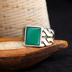 Aqeeq agate Ring, Silver Turkish Haqeeq Limited Edition Ring-Boutique Spiritual