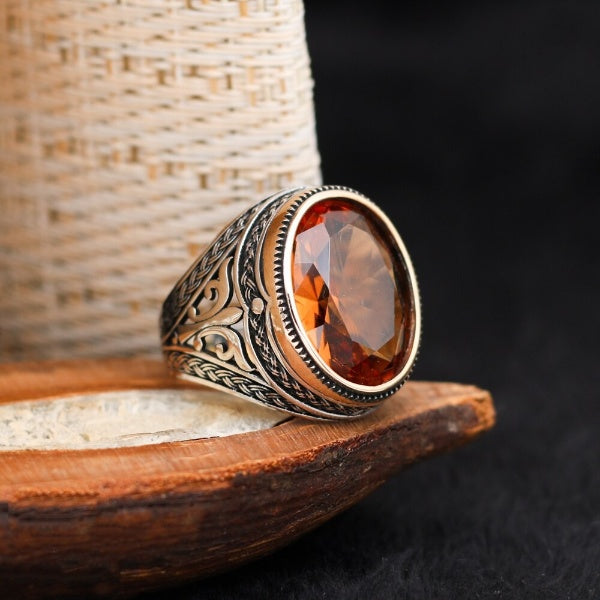 Turkish Zultanite Stone Men's Ring Handmade Premium Design-Boutique Spiritual