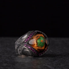Masjid Nabawi Islamic Ring, Green Dome Silver Men Ring-Boutique Spiritual