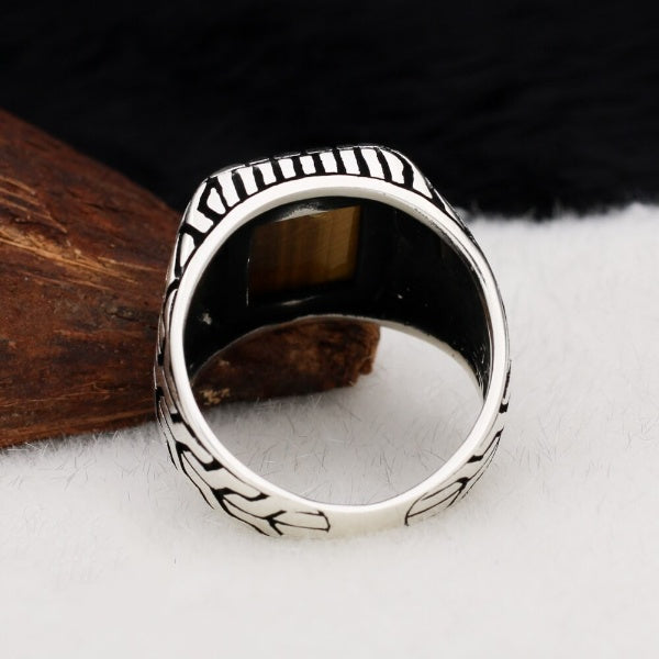 Tigers Eye Ring, Pure Silver Turkish Limited Edition Ring-Boutique Spiritual