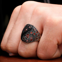 Turkish Cocktail Zircon Men's Ring Handmade Exclusive Design-Boutique Spiritual
