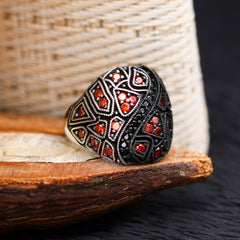 Turkish Cocktail Zircon Men's Ring Handmade Exclusive Design-Boutique Spiritual