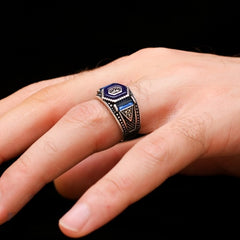 Turkish Cocktail Zircon Stone Men's Ring Handmade Exclusive Design-Boutique Spiritual