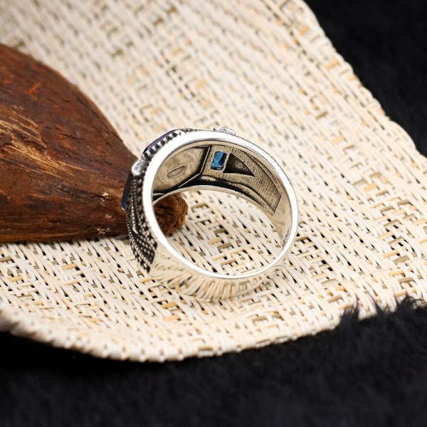 Turkish Cocktail Zircon Stone Men's Ring Handmade Exclusive Design-Boutique Spiritual