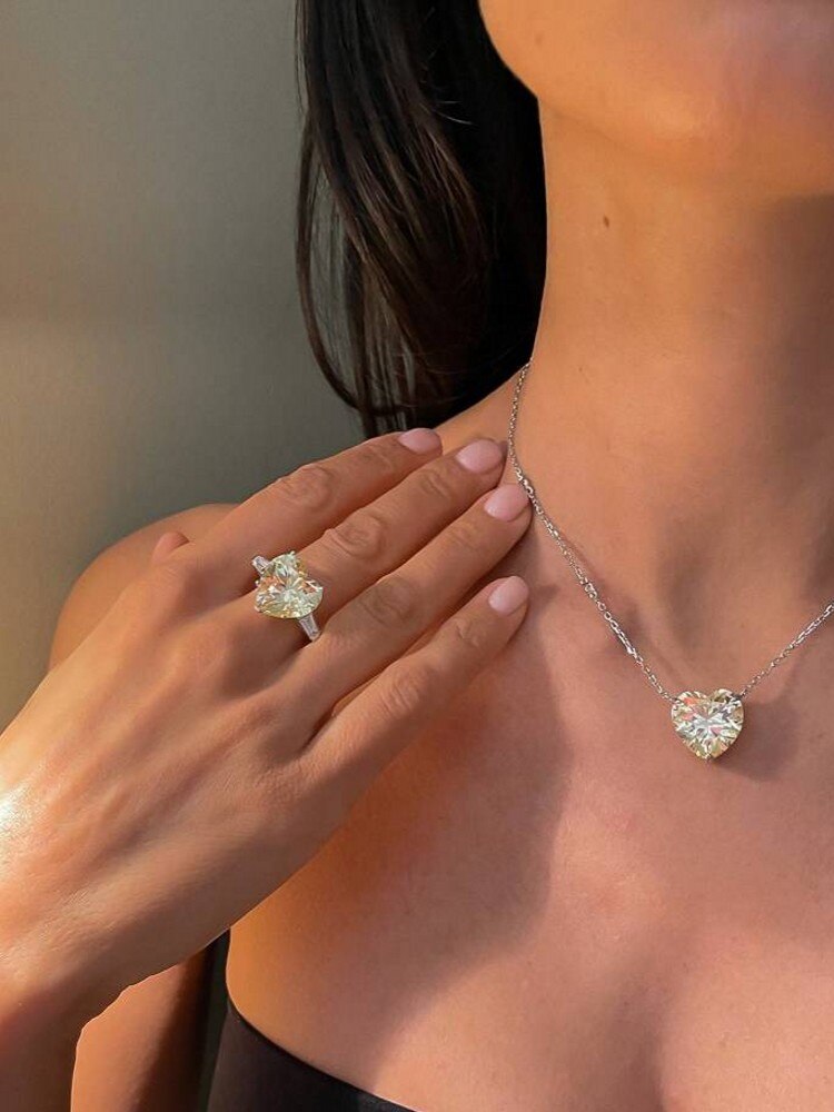 Silver Moissanite Jewelry Set for Women - Boutique Spiritual