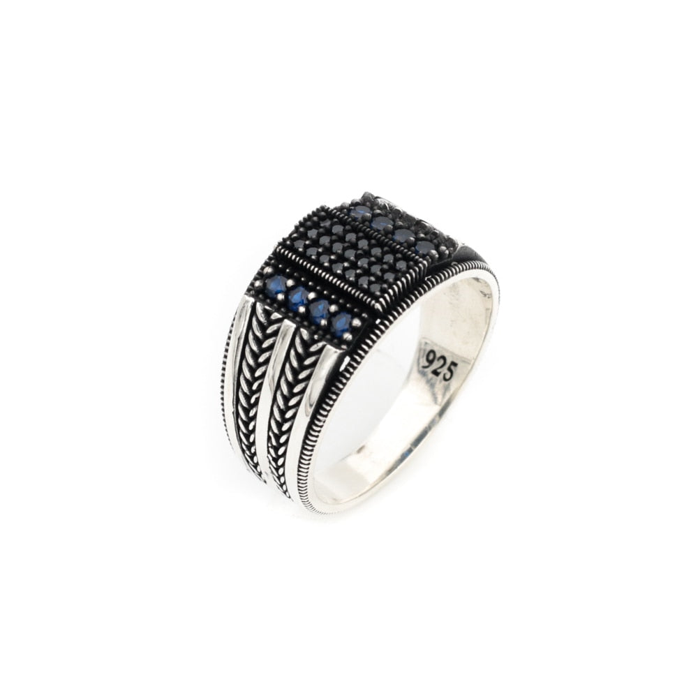 Turkish Zircon Stone Men's Ring Handmade Exclusive Design-Boutique Spiritual