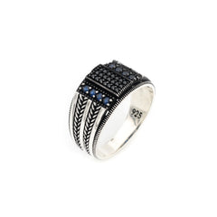 Turkish Zircon Stone Men's Ring Handmade Exclusive Design-Boutique Spiritual