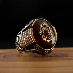 Turkish Zircon Stone Ring Handmade Special Design-Boutique Spiritual