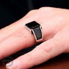 Turkish Onyx Stone Men's Ring Handmade Special Design-Boutique Spiritual