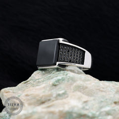 Turkish Onyx Stone Men's Ring Handmade Special Design-Boutique Spiritual