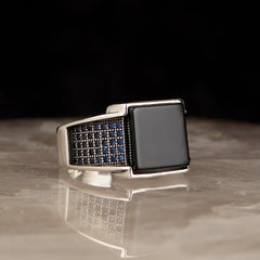 Turkish Onyx Stone Men's Ring Handmade Special Design-Boutique Spiritual