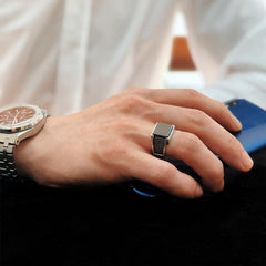 Turkish Onyx Stone Men's Ring Handmade Special Design-Boutique Spiritual