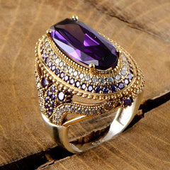 Turkish Handmade Purple Amethyst Ring For Women-Boutique Spiritual