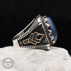 Turkish Lapis Lazuli Big Ring Limited Edition Design-Boutique Spiritual