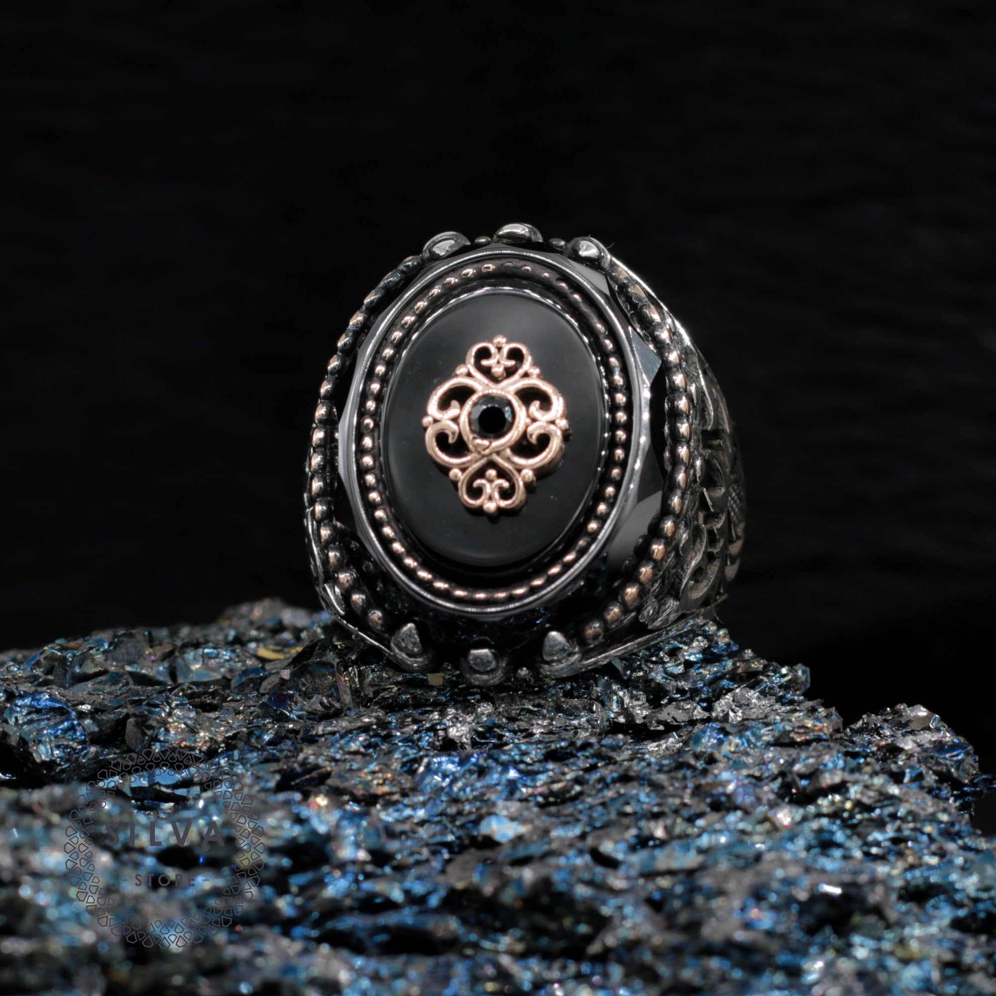 Turkish Onyx Stone And Special Zircon Cut Ring-Boutique Spiritual
